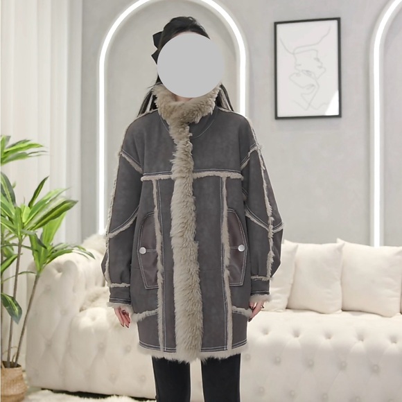 Rabbit Fur coat, coney coat,double sided,grey - Picture 1 of 5